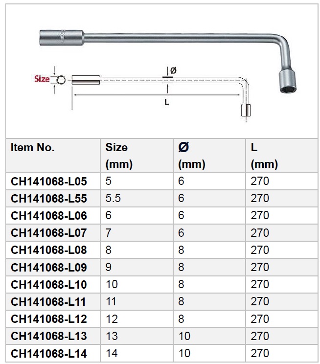 L Type Long Socket Wrench