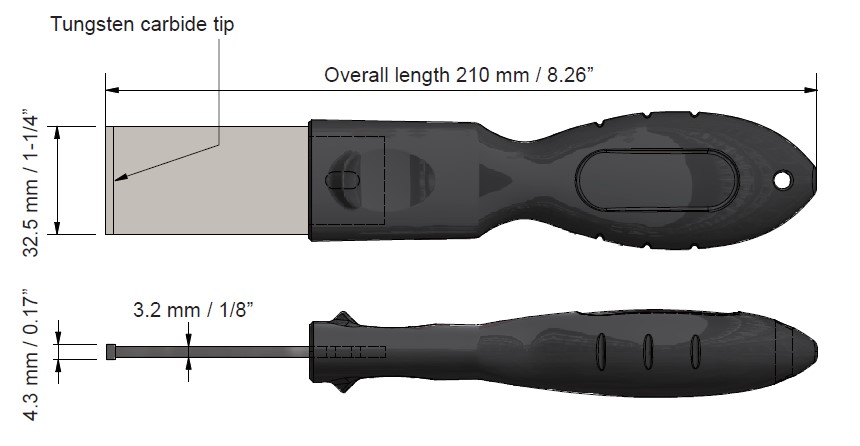 Super Scraper Premium tungsten carbide tip