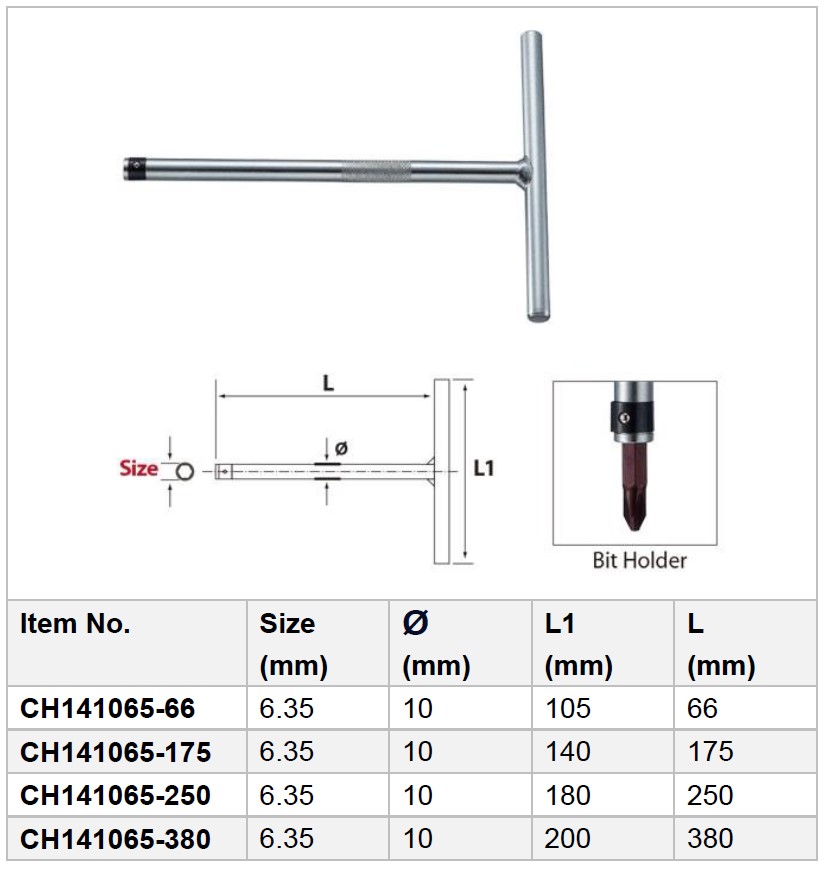 Fixed T type Bit Holder Wrench