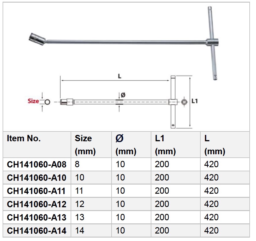 Extension T type Ball Socket Wrench