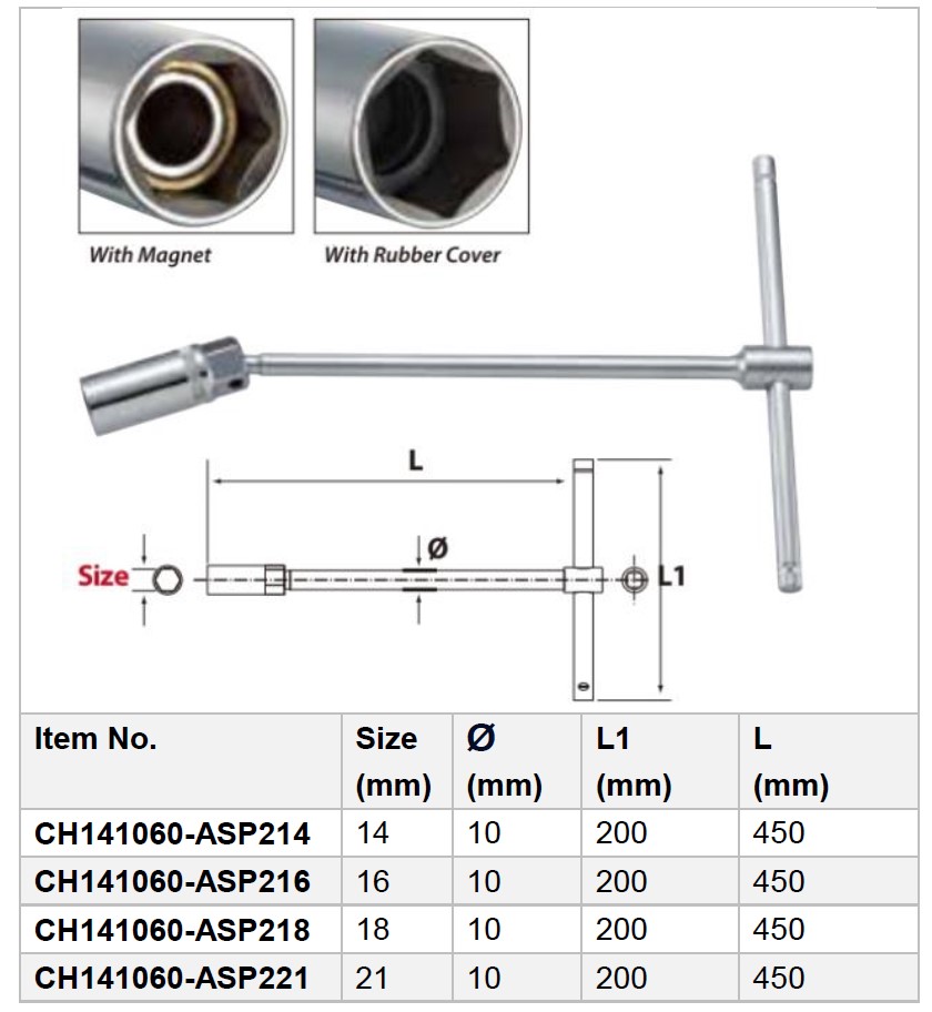 Extension T type Hex Point Ball Spark-Plug Socket Wrench