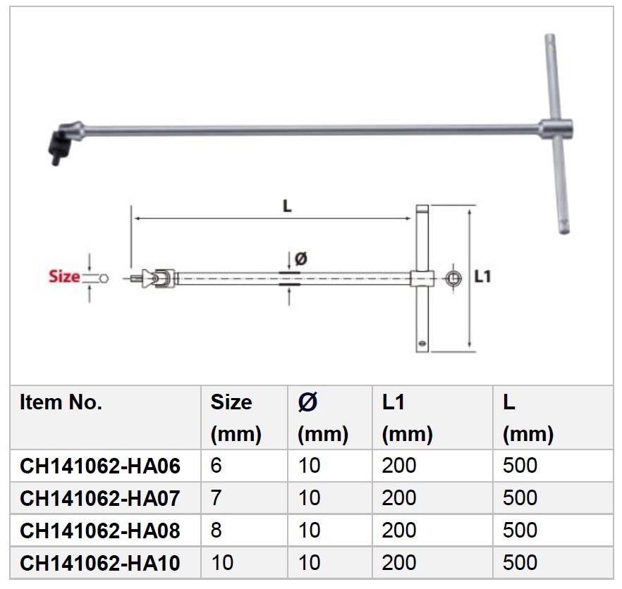 Extension T type Universal Hex Wrench