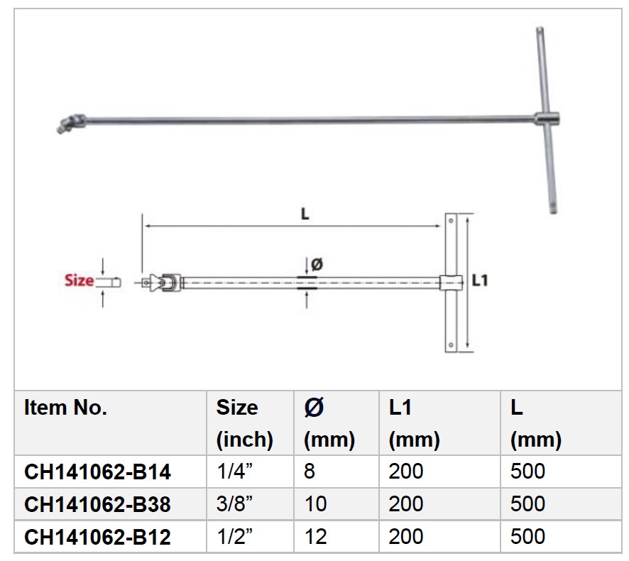 Sliding T type Universal Adaptor Wrench