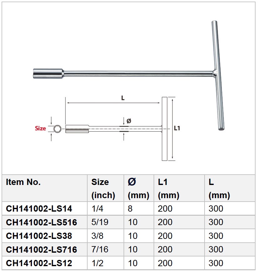 Fixed T Type SAE Deep Socket Wrench