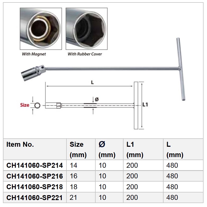 Fixed T Type Hex Ball Spark-Plug Socket Wrench