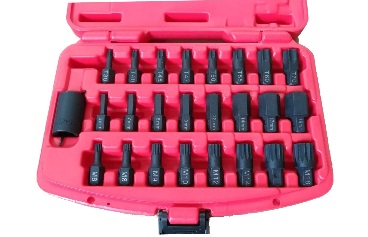 25Pcs Impact Bit & Holder Set w 1/2Dr.